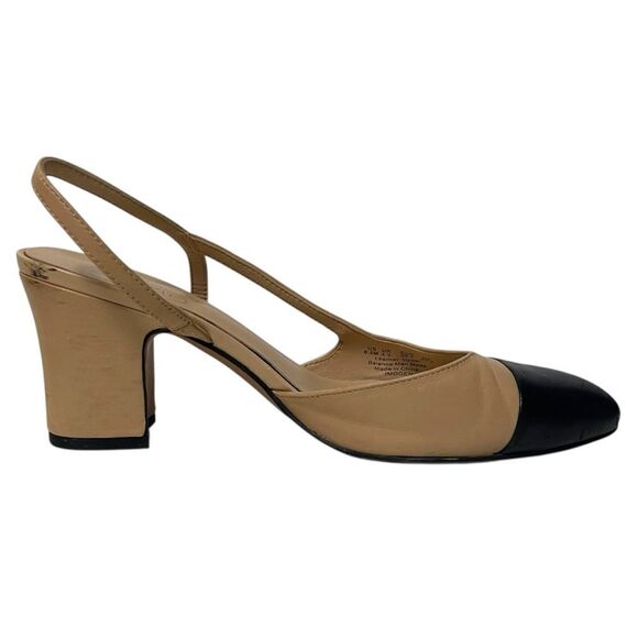 FRANCO SARTO Leather Cap Toe Slingback Heels 6.5 - Picture 5 of 12